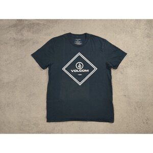 Volcom Shirt Adult Mens Medium Dark Blue Stone Logo Short Sleeve